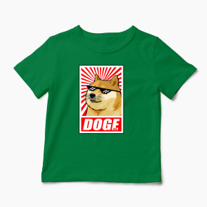 Tricou Personalizat Doge Coin - Copii-Verde