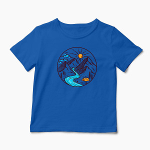 Tricou Personalizat Drumeție Munți Natură - Copii-Albastru Regal