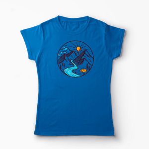 Tricou Personalizat Drumeție Munți Natură - Femei-Albastru Regal