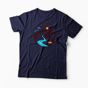 Tricou Personalizat Drumeție Munți Natură - Bărbați-Bleumarin