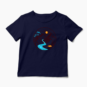 Tricou Personalizat Drumeție Munți Natură - Copii-Bleumarin