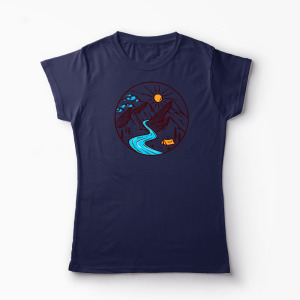 Tricou Personalizat Drumeție Munți Natură - Femei-Bleumarin