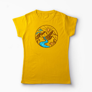Tricou Personalizat Drumeție Munți Natură - Femei-Galben