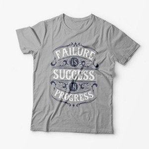 Tricou Personalizat Failure is Success in Progress - Bărbați-Gri