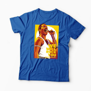 Tricou Personalizat Freddie Mercury We Will Rock You - Bărbați-Albastru Regal