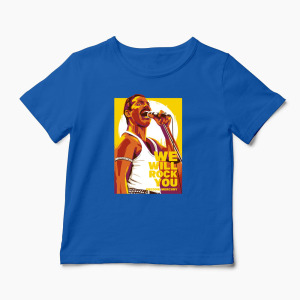 Tricou Personalizat Freddie Mercury We Will Rock You - Copii-Albastru Regal
