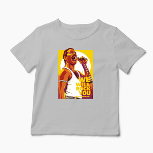 Tricou Personalizat Freddie Mercury We Will Rock You - Copii-Gri