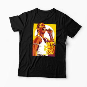 Tricou Personalizat Freddie Mercury We Will Rock You - Bărbați-Negru