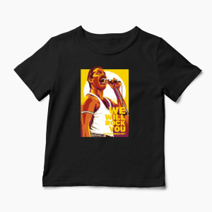 Tricou Personalizat Freddie Mercury We Will Rock You - Copii-Negru
