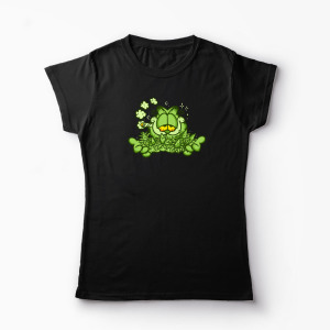 Tricou Personalizat Garfield Enjoy 420 - Femei-Negru