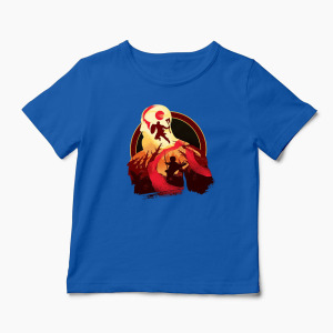 Tricou Personalizat God Of War Adventură cu Tată - Copii-Albastru Regal