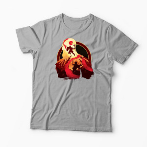 Tricou Personalizat God Of War Adventură cu Tată - Bărbați-Gri