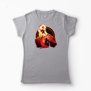 Tricou Personalizat God Of War Adventură cu Tată - Femei-Gri