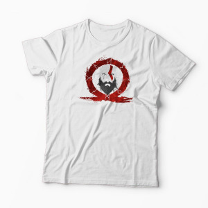 Tricou Personalizat God Of War Kratos Logo - Bărbați-Alb