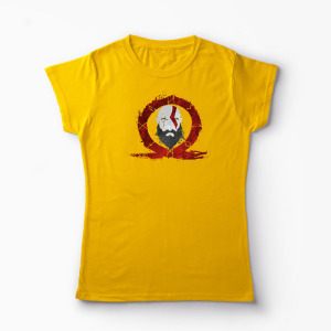 Tricou Personalizat God Of War Kratos Logo - Femei-Galben