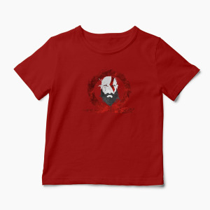 Tricou Personalizat God Of War Kratos Logo - Copii-Roșu