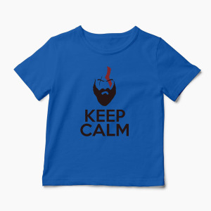 Tricou Personalizat GOW Kratos Keep Calm - Copii-Albastru Regal