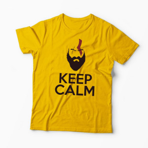 Tricou Personalizat GOW Kratos Keep Calm - Bărbați-Galben