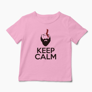 Tricou Personalizat GOW Kratos Keep Calm - Copii-Roz