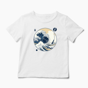 Tricou Personalizat Great Wave Sound - Sunetul Marelui Val - Copii-Alb