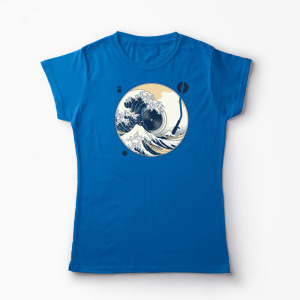 Tricou Personalizat Great Wave Sound - Sunetul Marelui Val - Femei-Albastru Regal