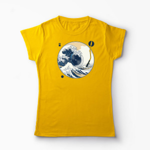 Tricou Personalizat Great Wave Sound - Sunetul Marelui Val - Femei-Galben