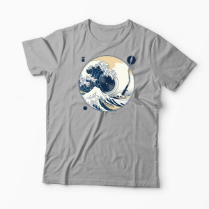 Tricou Personalizat Great Wave Sound - Sunetul Marelui Val - Bărbați-Gri