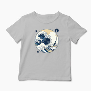 Tricou Personalizat Great Wave Sound - Sunetul Marelui Val - Copii-Gri