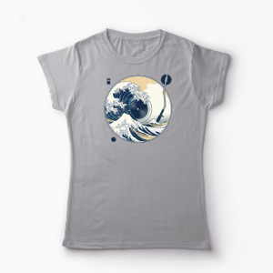 Tricou Personalizat Great Wave Sound - Sunetul Marelui Val - Femei-Gri