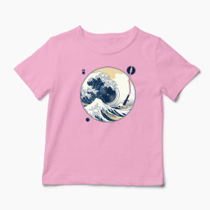 Tricou Personalizat Great Wave Sound - Sunetul Marelui Val - Copii-Roz