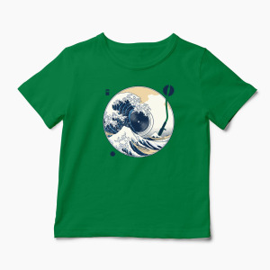 Tricou Personalizat Great Wave Sound - Sunetul Marelui Val - Copii-Verde