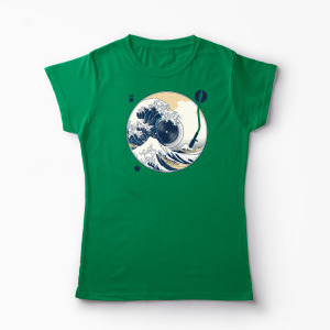 Tricou Personalizat Great Wave Sound - Sunetul Marelui Val - Femei-Verde