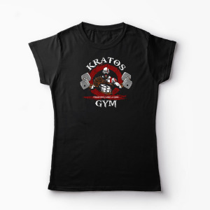 Tricou Personalizat Gym Kratos-Training Like A God - Femei-Negru