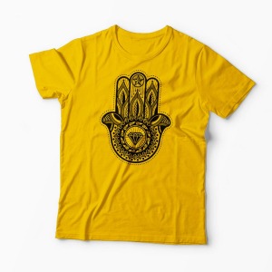 Tricou Personalizat Hamsa Hand - Bărbați-Galben