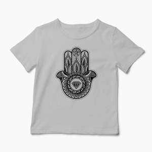 Tricou Personalizat Hamsa Hand - Copii-Gri