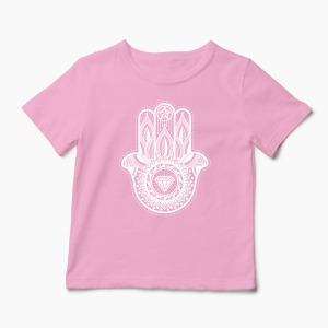 Tricou Personalizat Hamsa Hand - Copii-Roz