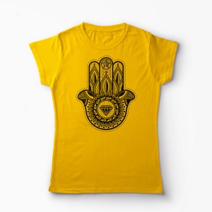 Tricou Personalizat Hamsa Hand - Femei-Galben