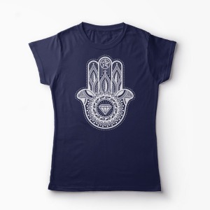 Tricou Personalizat Hamsa Hand - Femei-Bleumarin