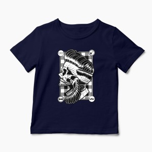 Tricou Personalizat Hipster Skull - Copii-Bleumarin