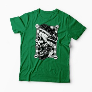 Tricou Personalizat Hipster Skull - Bărbați-Verde