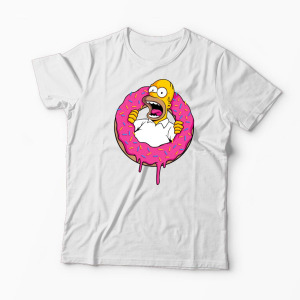 Tricou Personalizat Homer Simpson Sweet Cream - Bărbați-Alb