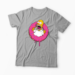 Tricou Personalizat Homer Simpson Sweet Cream - Bărbați-Gri