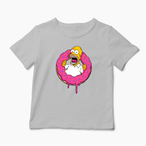 Tricou Personalizat Homer Simpson Sweet Cream - Copii-Gri