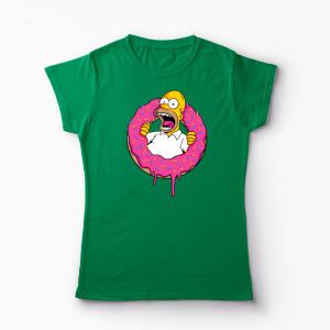 Tricou Personalizat Homer Simpson Sweet Cream - Femei-Verde
