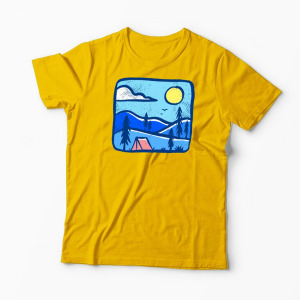 Tricou Personalizat Înapoi în Natură Camping - Bărbați-Galben