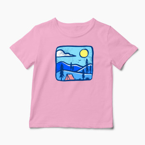 Tricou Personalizat Înapoi în Natură Camping - Copii-Roz