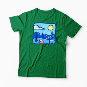 Tricou Personalizat Înapoi în Natură Camping - Bărbați-Verde