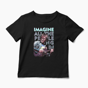 Tricou Personalizat John Lennon Imagine - Copii-Negru
