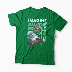 Tricou Personalizat John Lennon Imagine - Bărbați-Verde