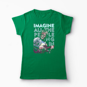 Tricou Personalizat John Lennon Imagine - Femei-Verde
